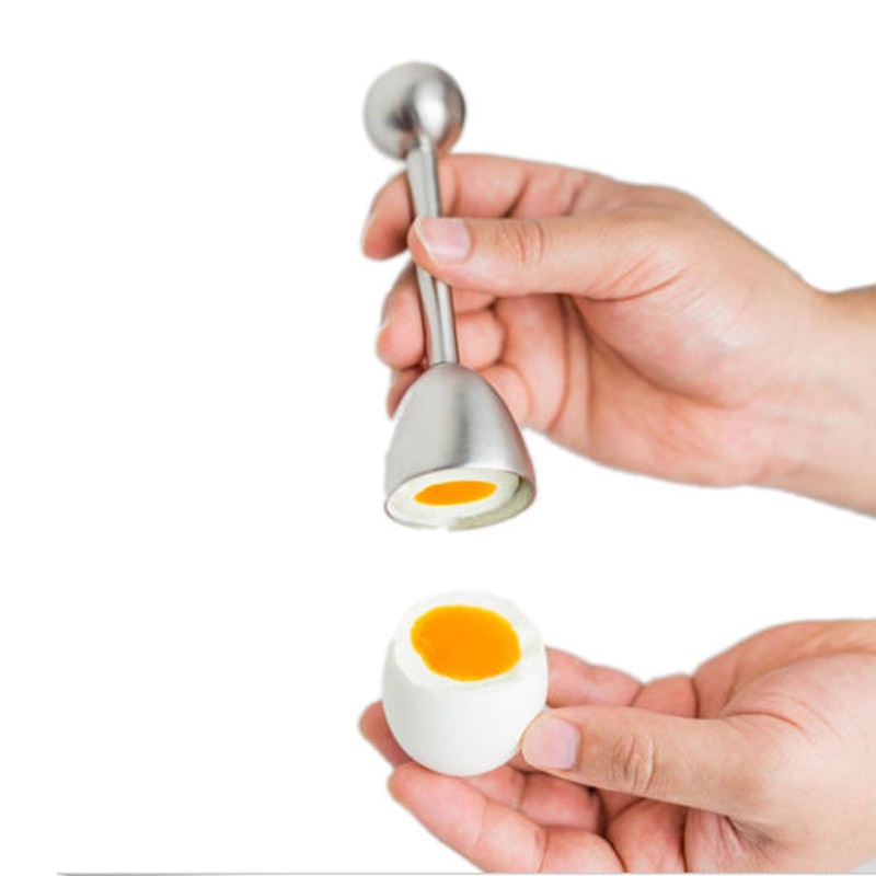 Egg Separator Tool - Edelstahl gekochte Ei Topper Shell Top