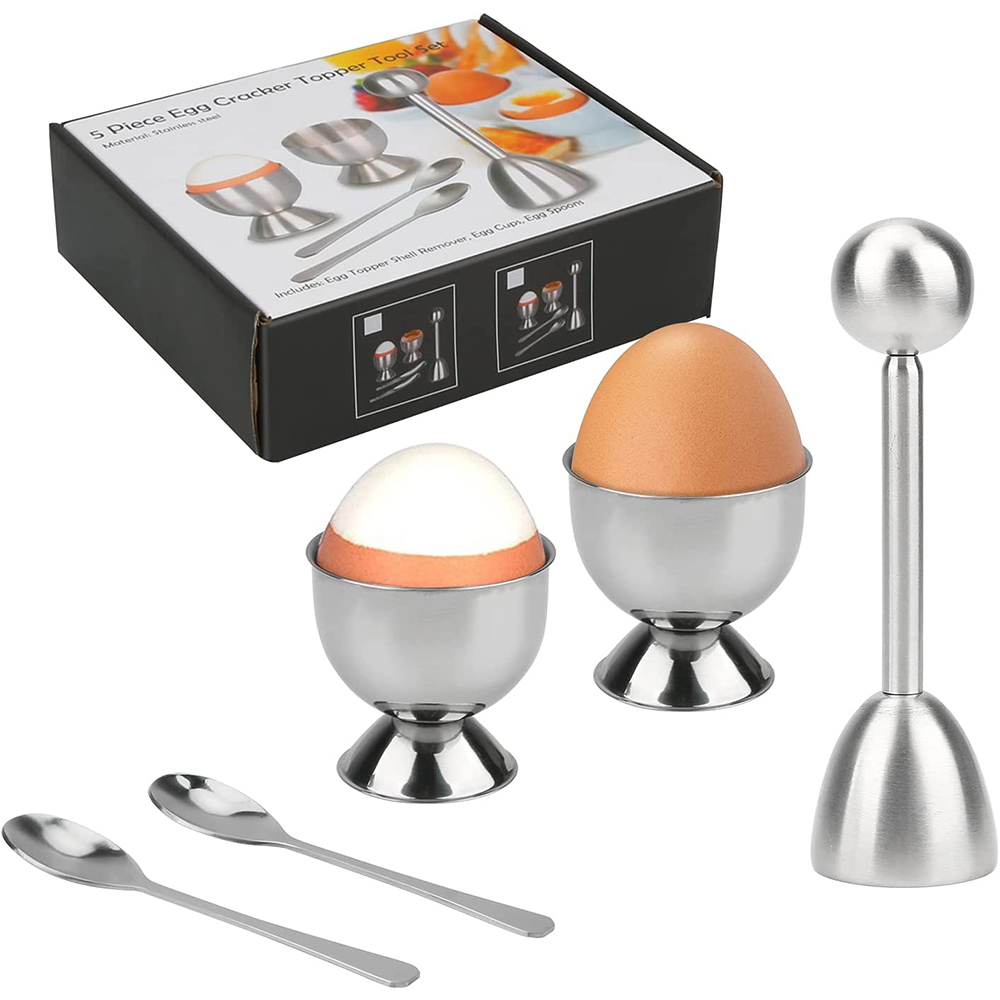 Egg Separator Tool - LMETJMA Ei Cracker Topper Set Edelstahl