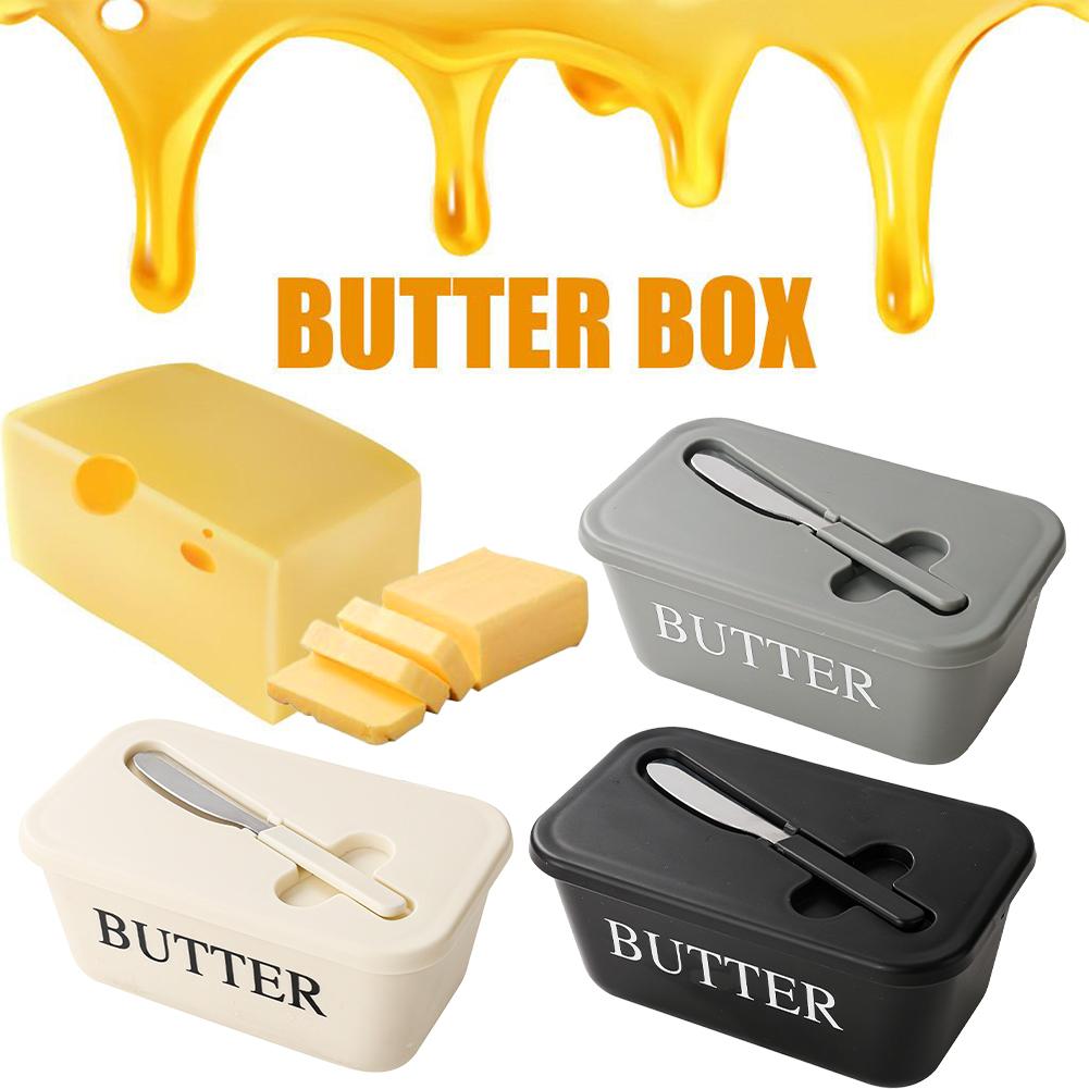 Kitchen Gadgets Organizer - PP Butterdose mit Deckel & Aufstrichmesser